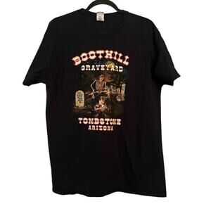 Boothill Graveyard Tombstone Arizona Graphic T-Shirt Black L 2014 Skeleton